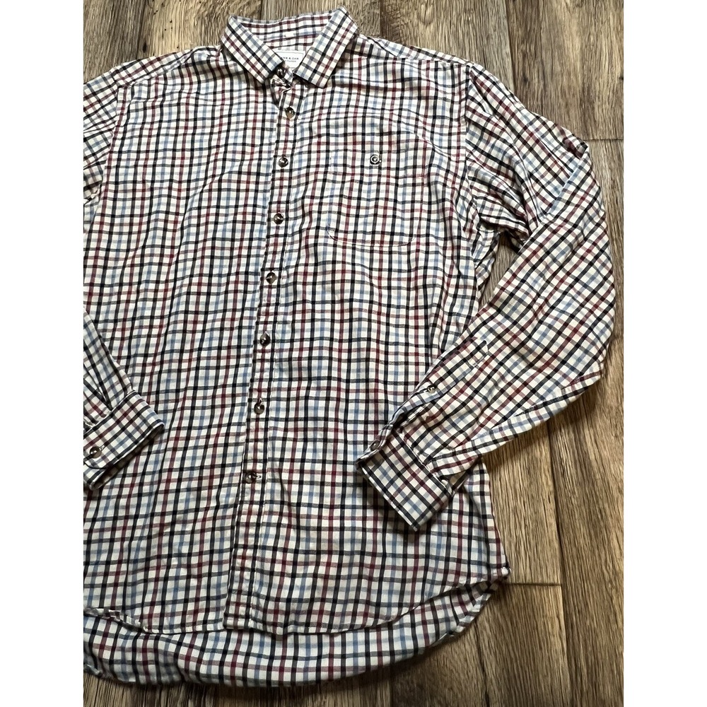 Frank Oak Rue St Viateur Large Light Flannel Shirt Button Front - Picture 2 of 5